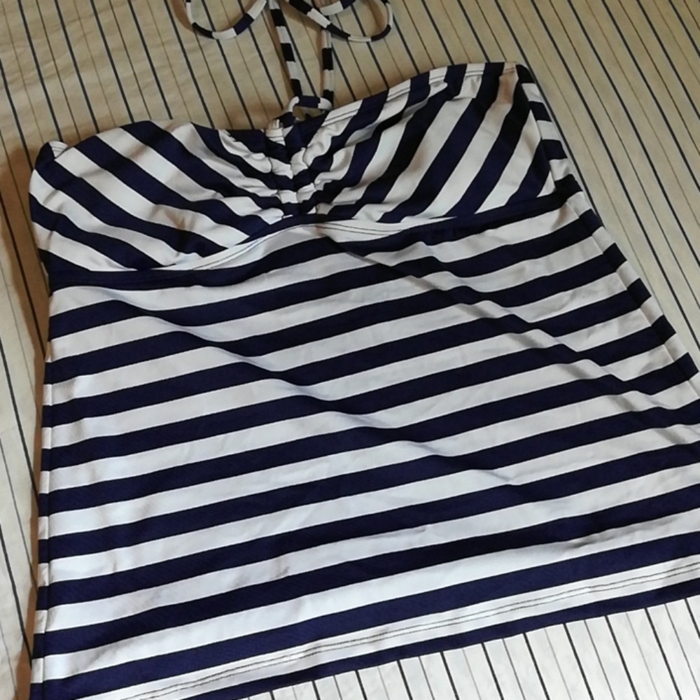 Navy blue striped Bathing suit top